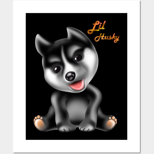 Lil husky smile puppy, pompsky puppies sitting Wall Art by AdishPr